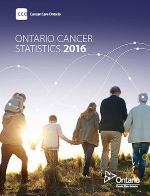 Page de couverture du rapport Statistiques sur le cancer en Ontario